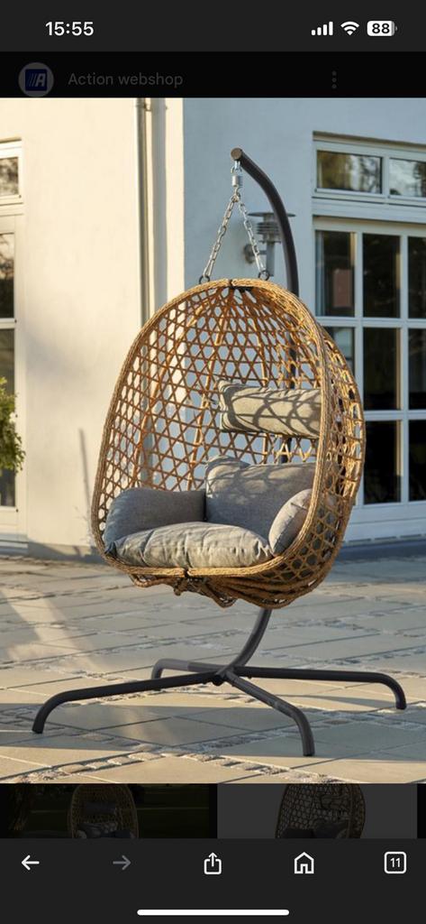 Egg chair nieuw in doos, Tuin en Terras, Tuinstoelen, Ophalen, Zo goed als nieuw