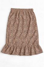 Tru spirit zebraprint lange rok met ruches, Bruin, Maat 46/48 (XL) of groter, Ophalen of Verzenden, Onder de knie