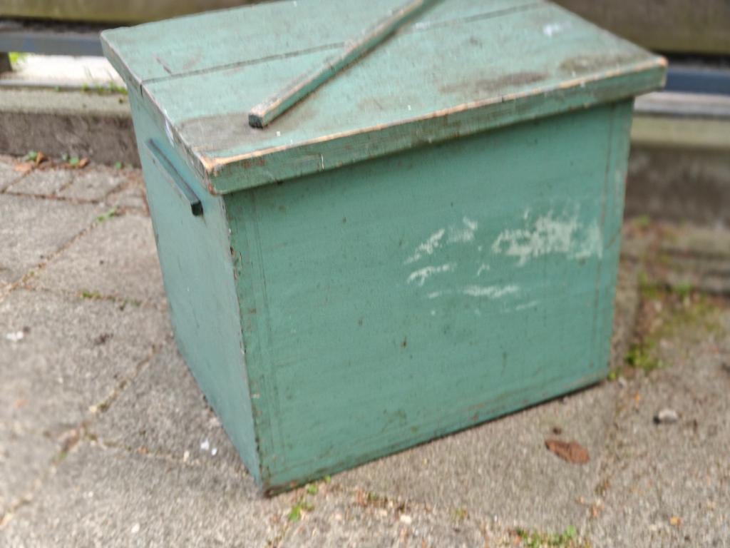 antieke houten hooikist, Ophalen