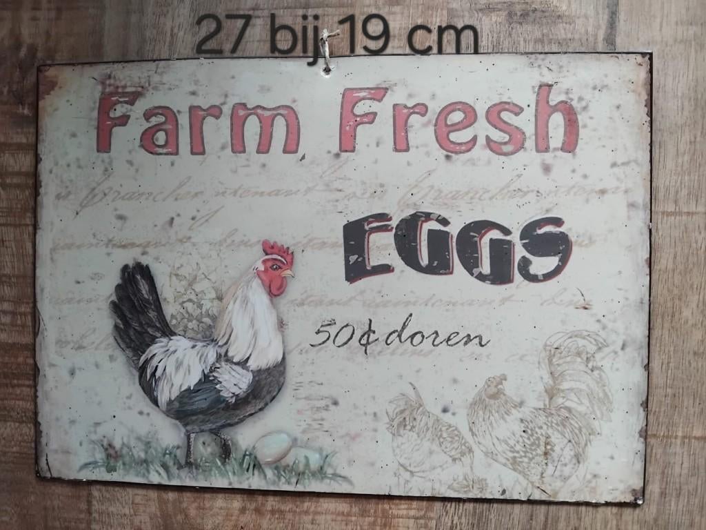 Reclame bord metaal ( 27 bij 19 cm), Verzamelen, Ophalen, Zo goed als nieuw, Reclamebord