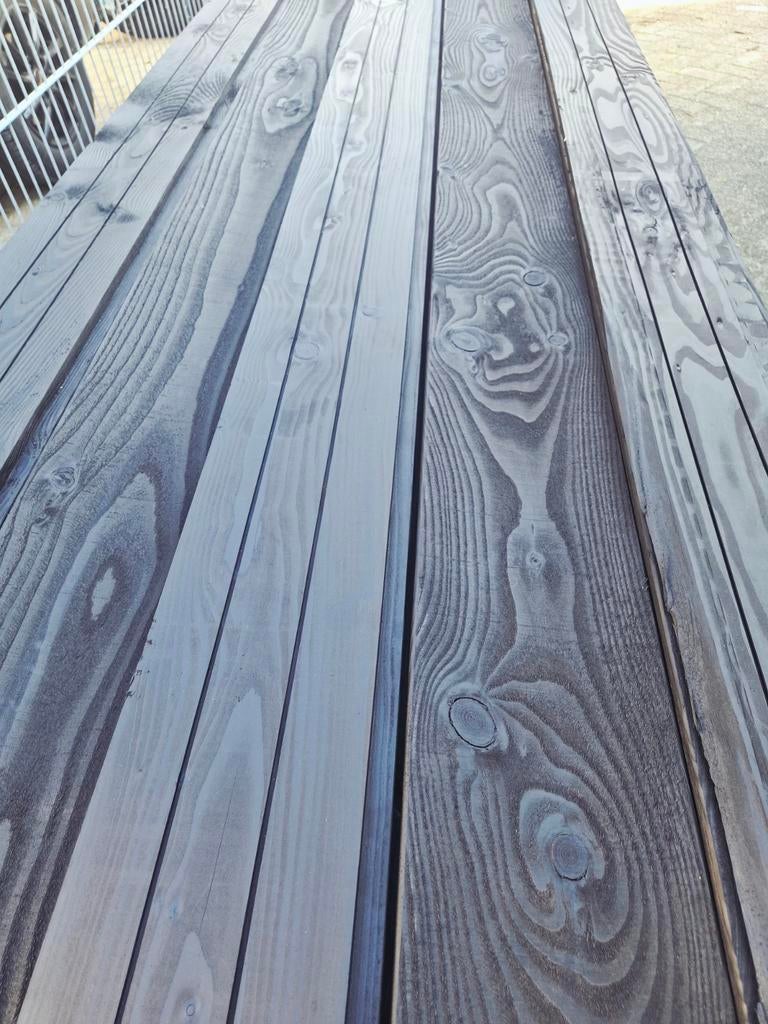 STUNTPRIJS!! Douglas zweeds rabat 2x diepzwart gespoten, Tuin en Terras, Palen, Balken en Planken, Ophalen, Planken, Nieuw, 250 cm of meer