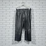 Vintage Jeans Maat 34 Zwart Leer Mariano Straight Leg Moto, Zwart, Ophalen of Verzenden, Zo goed als nieuw, Lang