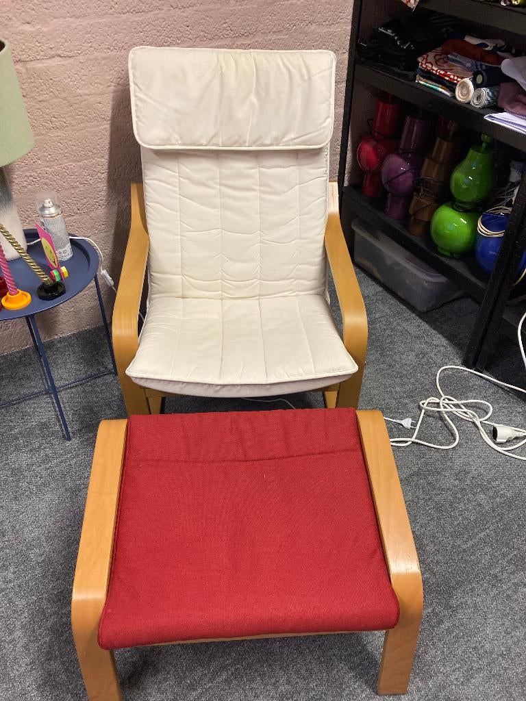 Poang stoel Ikea wit, Huis en Inrichting, Stoelen, Ophalen, Ikea, Wit, Zo goed als nieuw