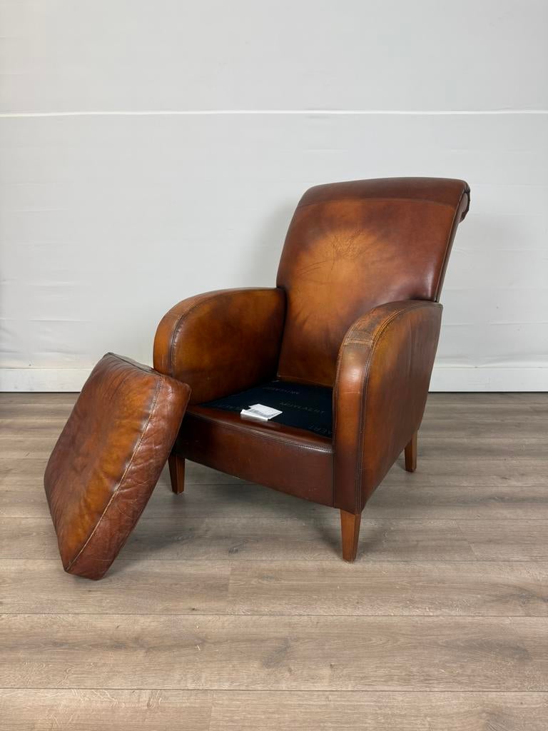 Vintage Fauteuil Muylaert, Ophalen of Verzenden, Zo goed als nieuw, 75 tot 100 cm, Leer