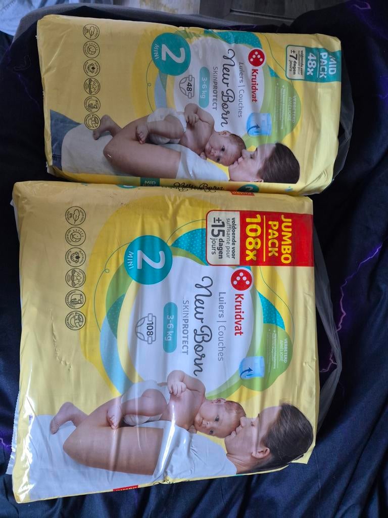 Kruidvat New Born Luiers Maat 2 (3-6 kg) - Volle Pakken, Ophalen of Verzenden