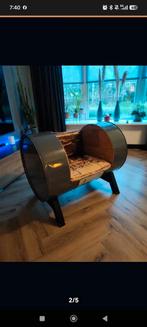 Vintage olievat stoel fauteuil, Ophalen of Verzenden, Gebruikt, 50 tot 75 cm