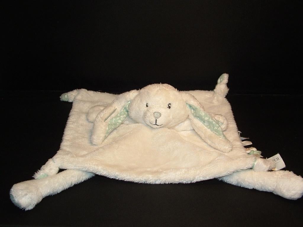 LITTLE DUTCH KONIJN KNUFFELDOEK PLUCHE WIT MET GROENE, Ophalen of Verzenden, Nieuw, Overige typen