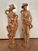 Beelden Aziatisch Paar met draken en vogels, Chinees Indisch, Verzamelen, Beelden en Beeldjes, Ophalen of Verzenden, Gebruikt