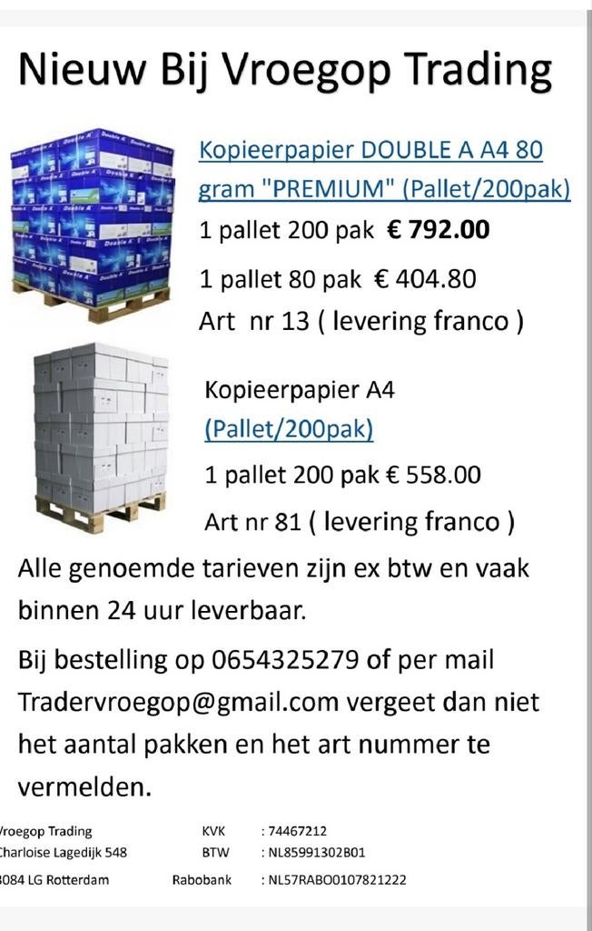 Kopieer papier, Ophalen of Verzenden