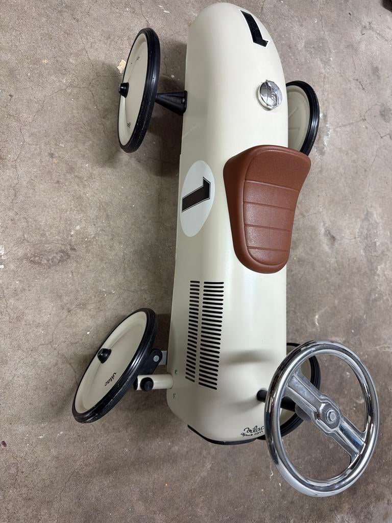 Vintage Loopauto Raceauto Crème - Perfect voor Jonge Coureur, Ophalen, Zo goed als nieuw, Loopvoertuig