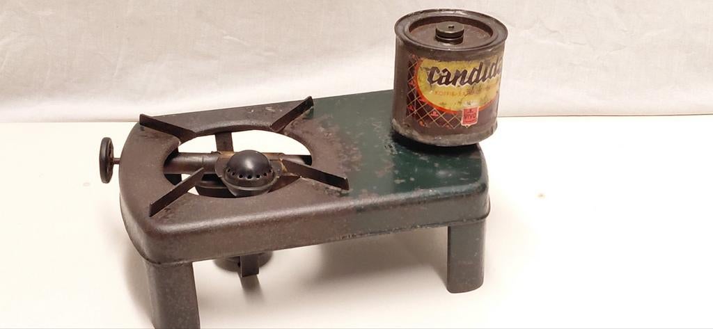 Mooie oud campingkookstel, spiritus brander , stove, Sweden, Antiek en Kunst, Ophalen of Verzenden