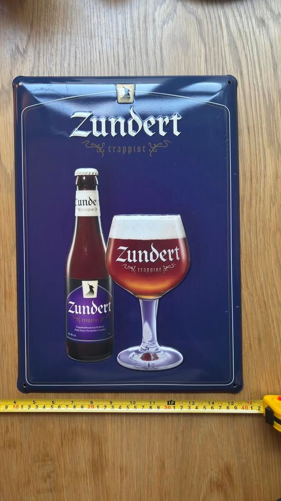 Origineel Zundert trappist reclamebord bierbord, Ophalen, Nieuw, Reclamebord, Plaat of Schild, Overige merken