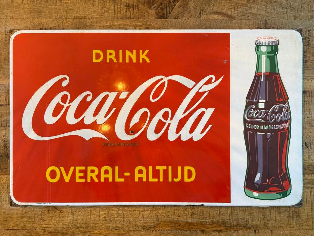 Emaille Reclamebord Coca Cola, Verzamelen, Ophalen of Verzenden, Reclamebord