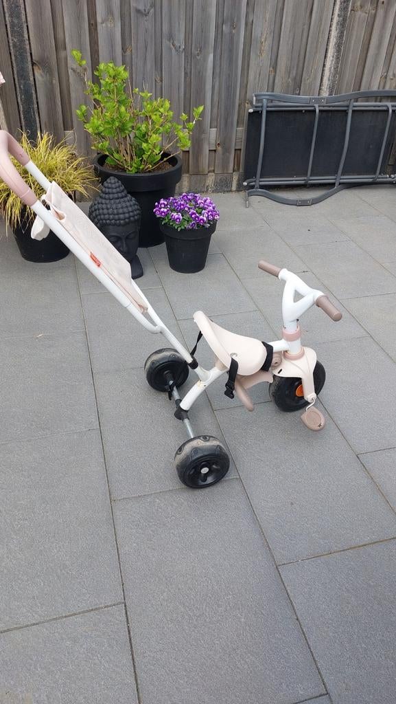 Smoby driewieler met duwstang, Ophalen, Gebruikt, Smoby, Duwstang