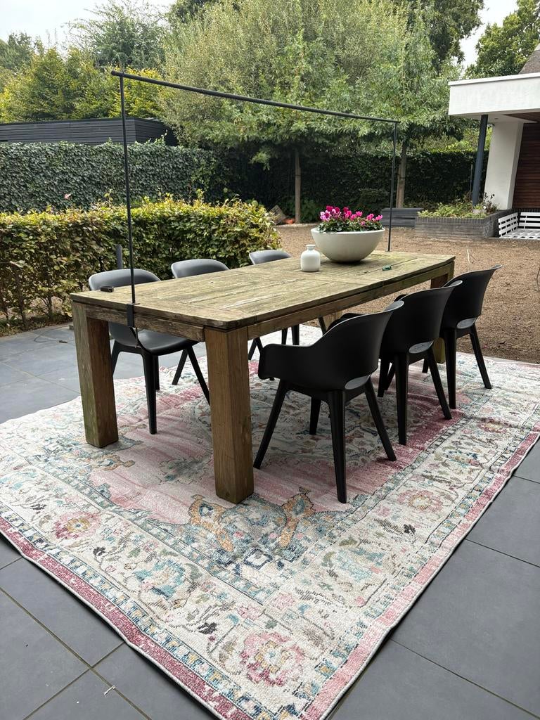 Gratis af te halen:  houten tuintafel (100x240cm), Tuin en Terras, Ophalen of Verzenden, Gebruikt, Rechthoekig, Hout