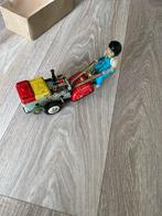 Vintage Opwindbare Clockwork Tractor met Bestuurder, Ophalen, Zo goed als nieuw