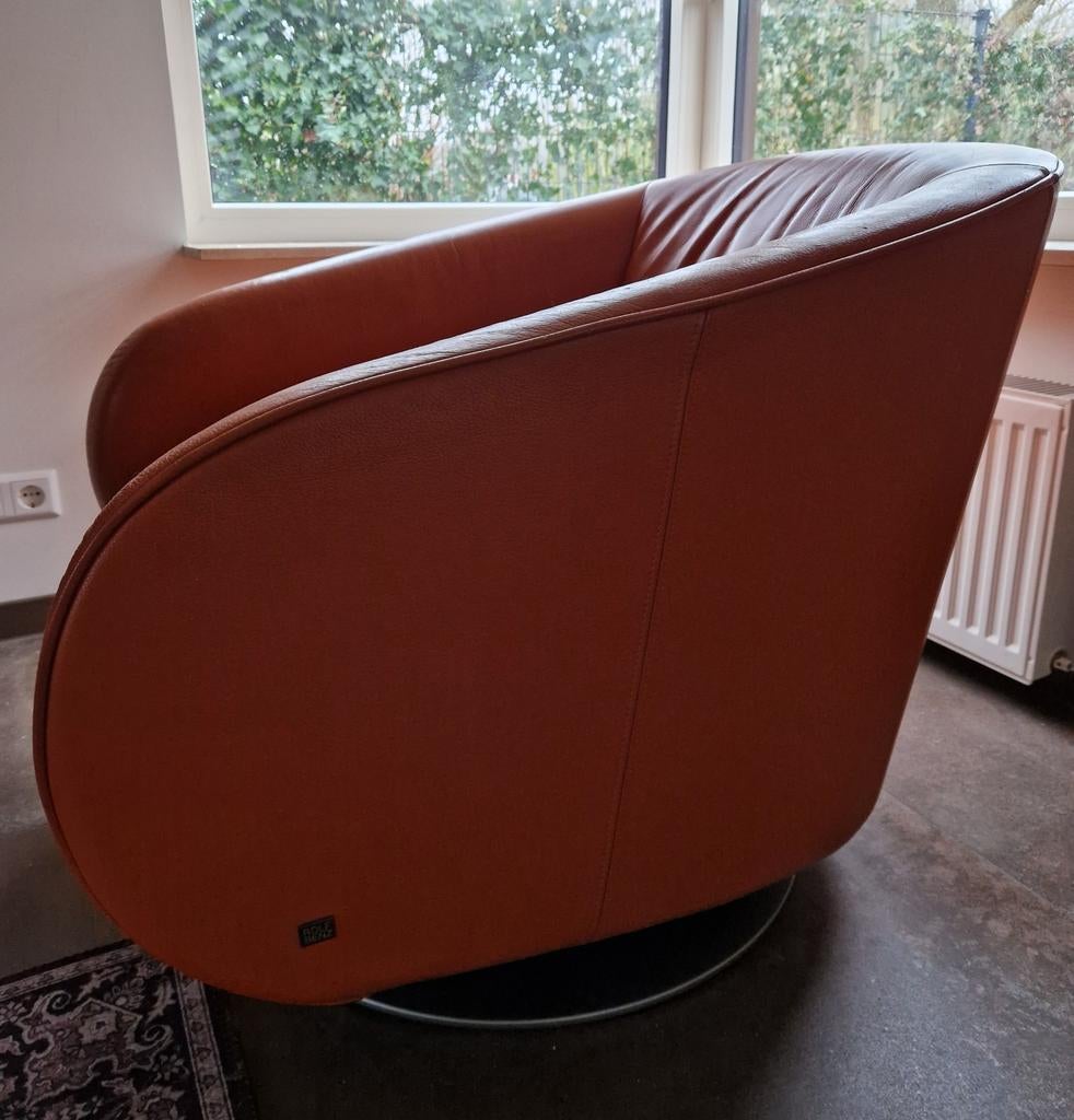 Rolf Benz draaistoel space age, Huis en Inrichting, Fauteuils, Ophalen, Gebruikt, 75 tot 100 cm, Leer