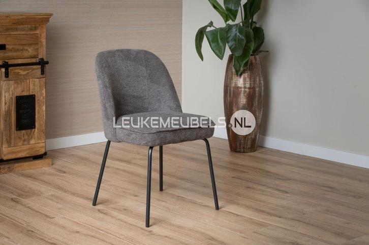 Eetkamerstoel Luxor, 3 kleuren Aragon stof, Huis en Inrichting, Stoelen, Nieuw, Vijf, Zes of meer stoelen, Metaal, Stof, Grijs
