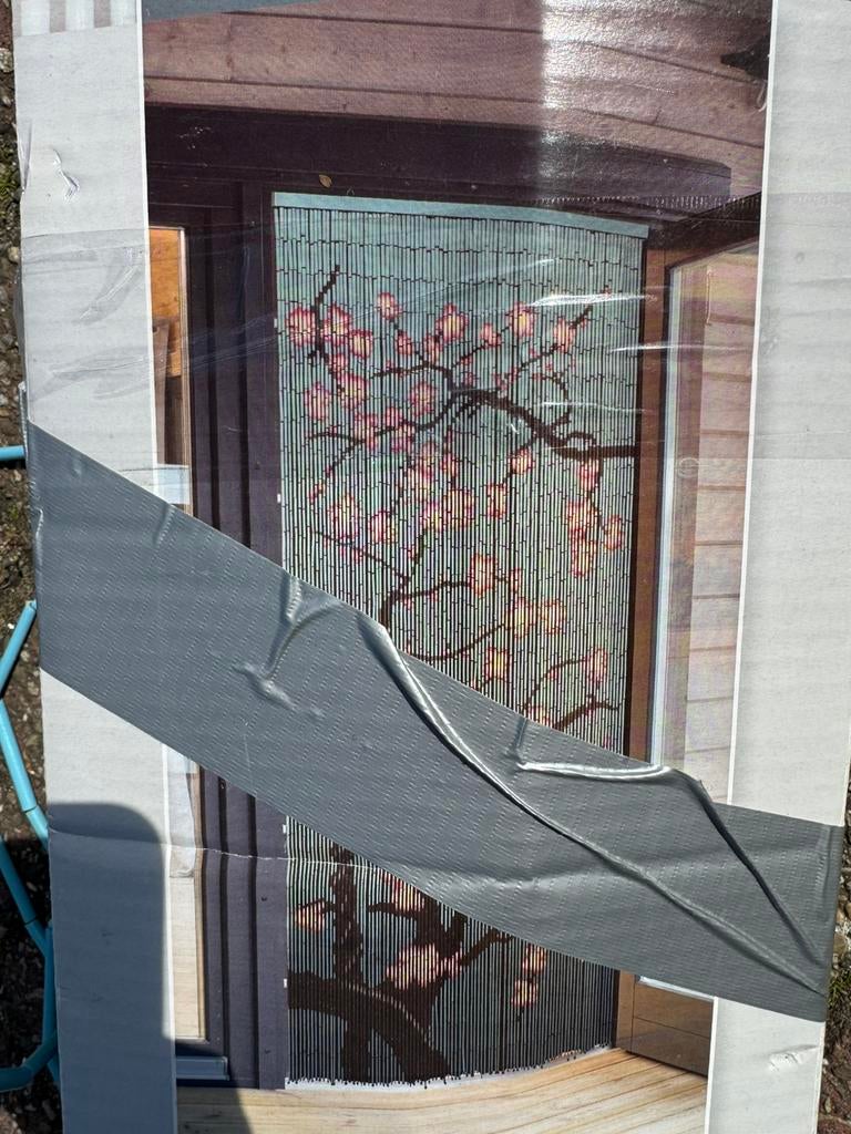 Kralengordijn kersenbloesem turquase, Ophalen of Verzenden, Zo goed als nieuw, 50 tot 100 cm, Minder dan 100 cm