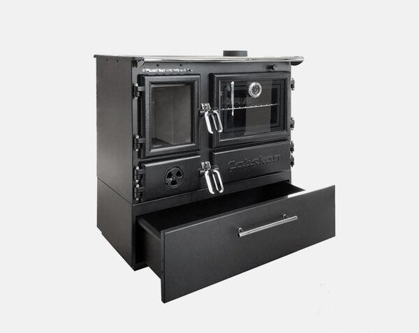 Stalen Houtkachel met oven en lade | ÇALI?KAN Model 214 7kw, Huis en Inrichting, Kachels, Nieuw, Vrijstaand, Houtkachel, Hout