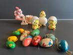 Vintage paasdecoratie (eitjes, eierdop, beeldjes), Ophalen of Verzenden
