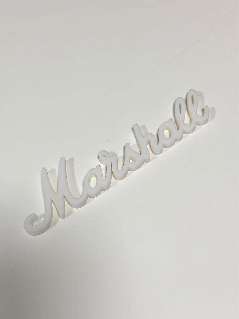 Marshall Logo 3D Embleem Wit 15cm 3D Geprint Nieuw 6” inch, Nieuw, Ophalen of Verzenden, H, H