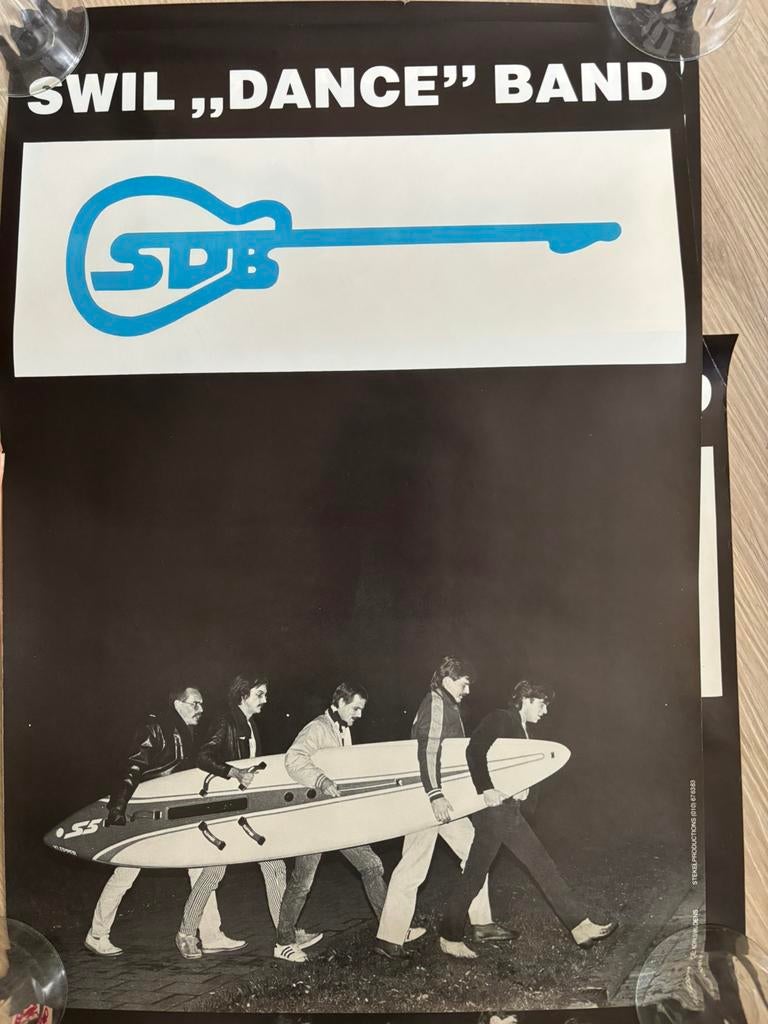 Poster SWIL “ DANCE” BAND, jaren 70 band Rotterdam., Ophalen of Verzenden, Zo goed als nieuw, A1 t/m A3