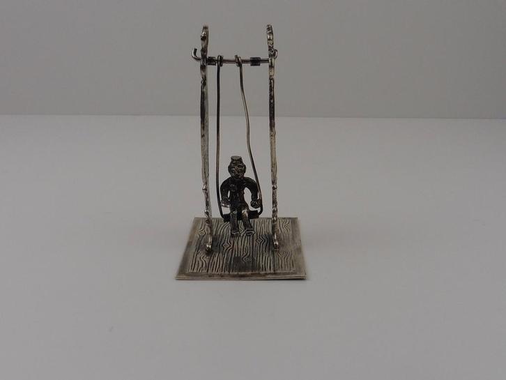 Zilveren miniatuur Schommel                             Z416, Antiek en Kunst, Antiek | Goud en Zilver, Zilver, Ophalen of Verzenden