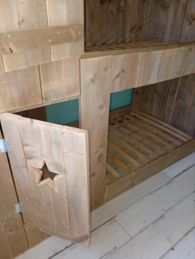 Steiger Houten stapelbed met steruitsparing, Ophalen of Verzenden