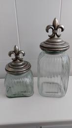 Fleur De Lis Glass Canisters, voorraadpotten, Ophalen, Zo goed als nieuw
