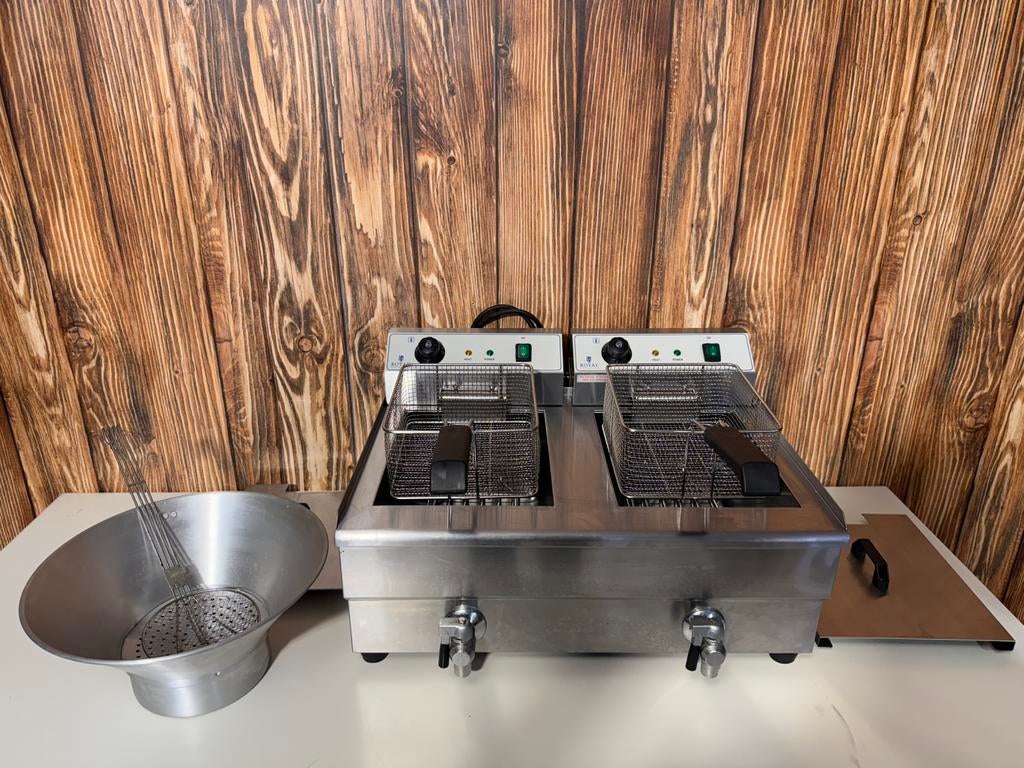 Royal Catering - Elektrische friteuse - 2 x 16 liter - 400 V, Ophalen, Zo goed als nieuw
