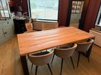 Industrieele houten tafel + 6 riverdale stoelen, Huis en Inrichting, Tafels | Eettafels, Ophalen, 50 tot 100 cm, Zo goed als nieuw