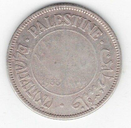 26-732 Palestina 50 mil 1933, Ophalen of Verzenden, Midden-Oosten, Losse munt, Zilver