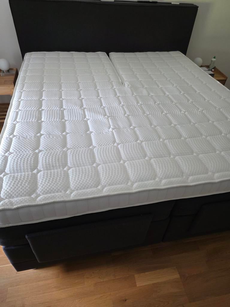Halsing topmatras split 180x200 van slaapcentrum, Ophalen, Verstelbaar, Wit, Tweepersoons