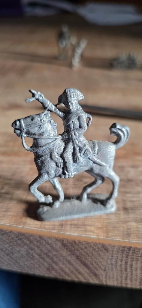 tinnen ruiter op paard, Ophalen of Verzenden