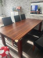 Robuuste houten eettafel 100x220, Huis en Inrichting, Tafels | Eettafels, Gebruikt, 200 cm of meer, Vijf personen of meer, Rechthoekig