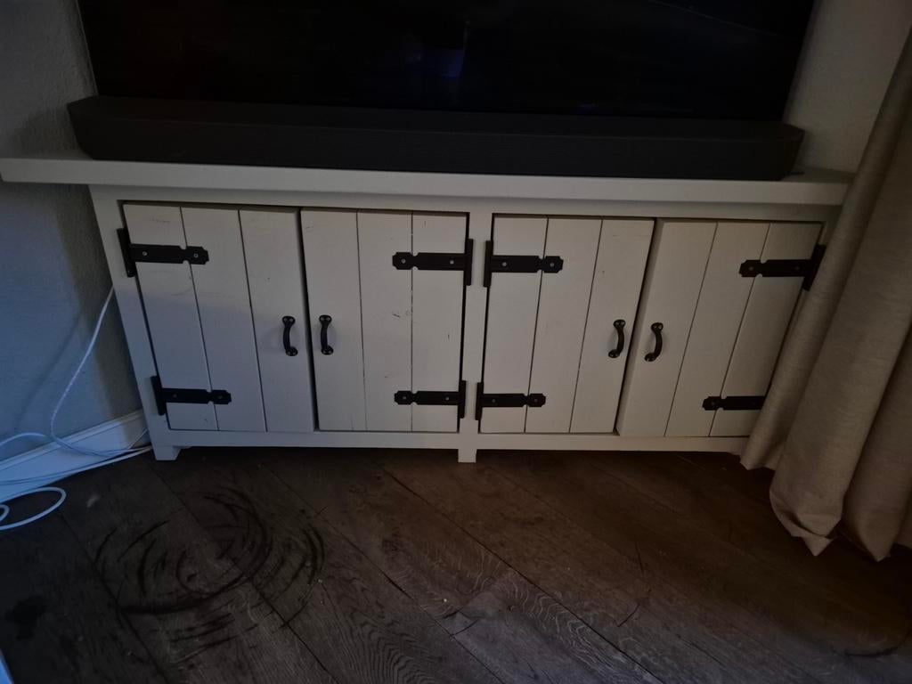 Hoek TV meubel op maat gemaakt - Landelijke stijl, Huis en Inrichting, Kasten | Televisiemeubels, Ophalen, Gebruikt, 100 tot 150 cm