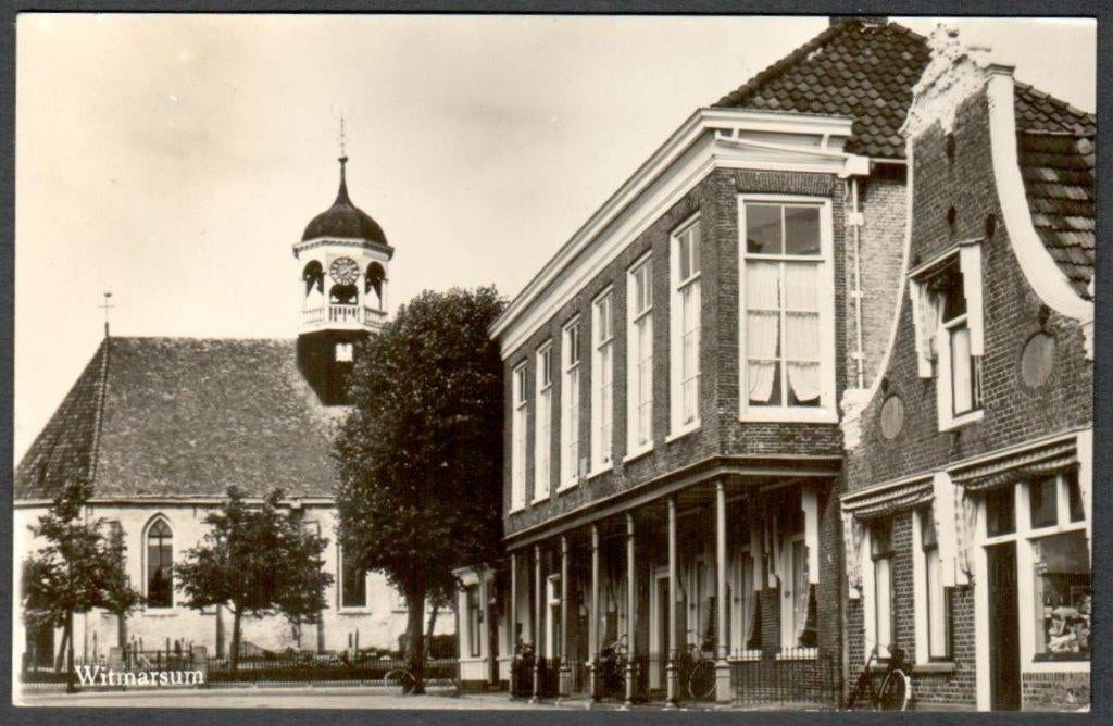 Oude Ansicht - Witmarsum Hotel Cafe Restaurant Steensma Frl., Verzamelen, Ophalen of Verzenden, 1960 tot 1980, Gelopen, Friesland