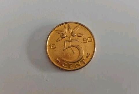 Juliana Gulden 5 Cent Munt 1950 (Zeer Uniek -Perfect), Postzegels en Munten, Munten | Nederland, Koningin Juliana, Losse munt