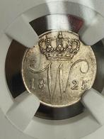 5 cent 1825B MS63 Willem I, Zilver, Ophalen of Verzenden, Koning Willem I, Losse munt