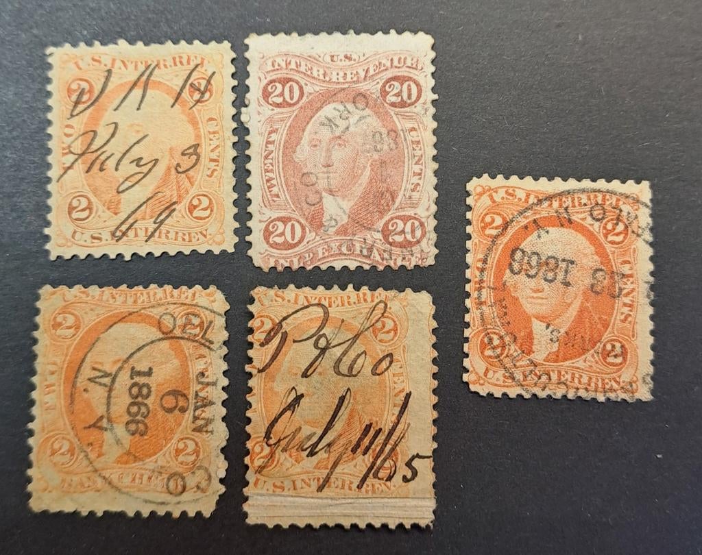 Amerikaanse belastingzegels - gestempeld, Ophalen of Verzenden, Gestempeld, Noord-Amerika