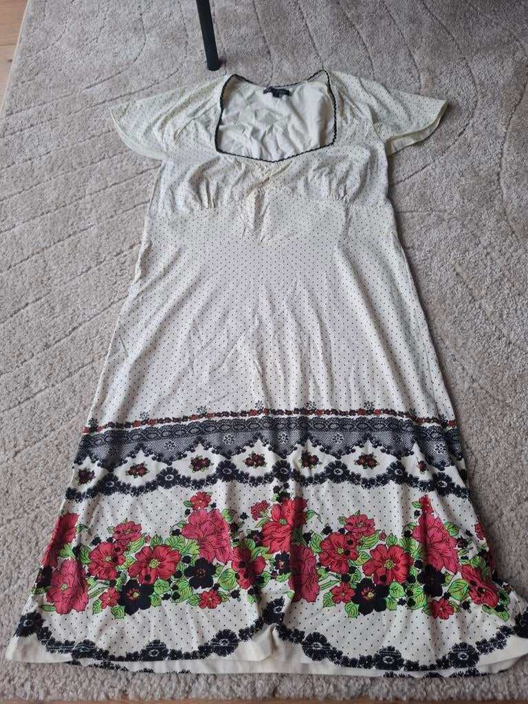 King Louie jurk zomer maat L 40, Kleding | Dames, Wit, Maat 42/44 (L), Ophalen of Verzenden, Knielengte