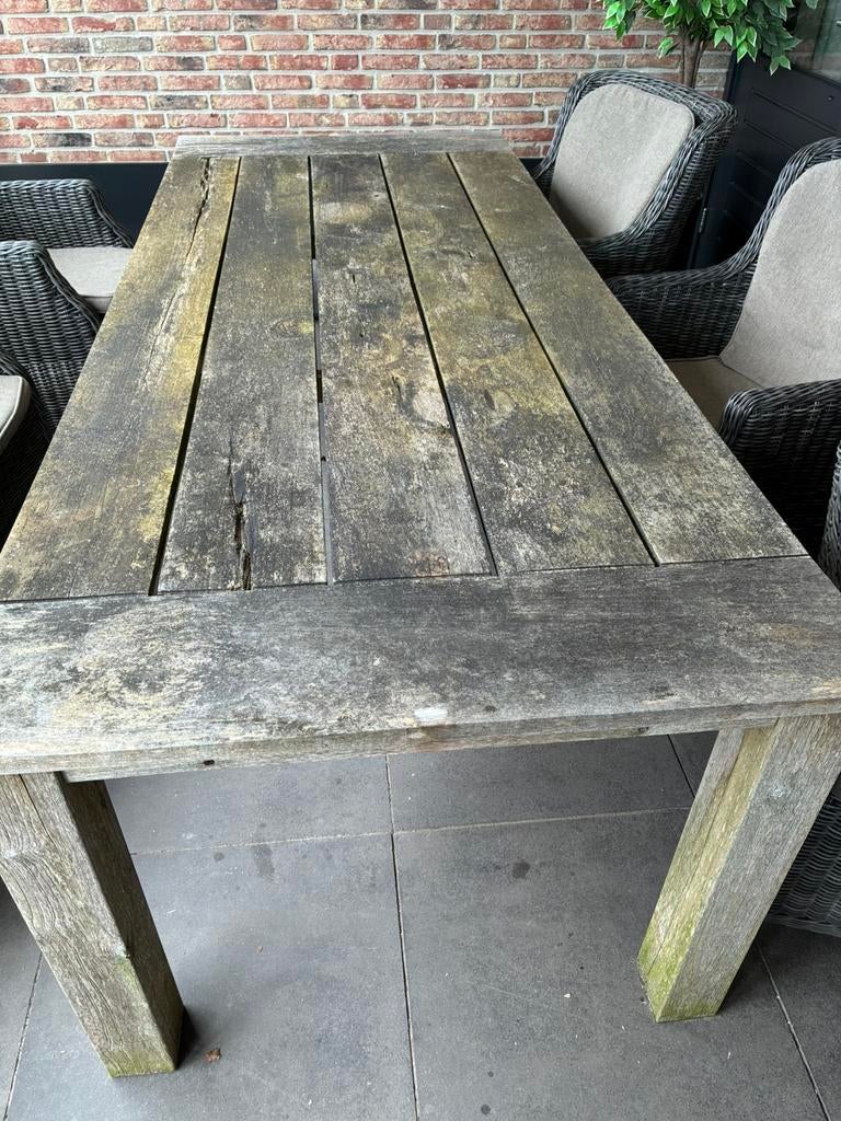 Teak tuintafel 240cm - GRATIS, Tuin en Terras, Tuintafels, Ophalen, Gebruikt, Rechthoekig, Teakhout