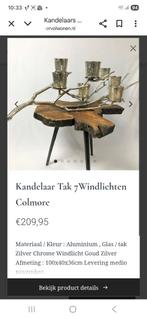 Colmore Windlicht zilverkleurige in takvorm met 7 houders, Ophalen of Verzenden, Zo goed als nieuw, Metaal, Grijs