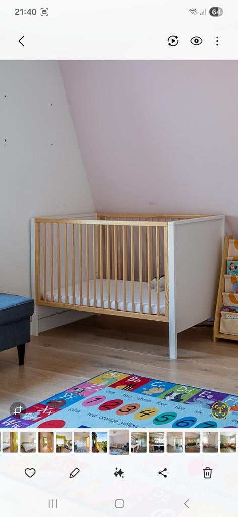 Van Asten 2-in-1 Ledikant/Peuterbed Wit/Hout, Kinderen en Baby's, Babywiegjes en Ledikanten, Ophalen, Gebruikt, Ledikant