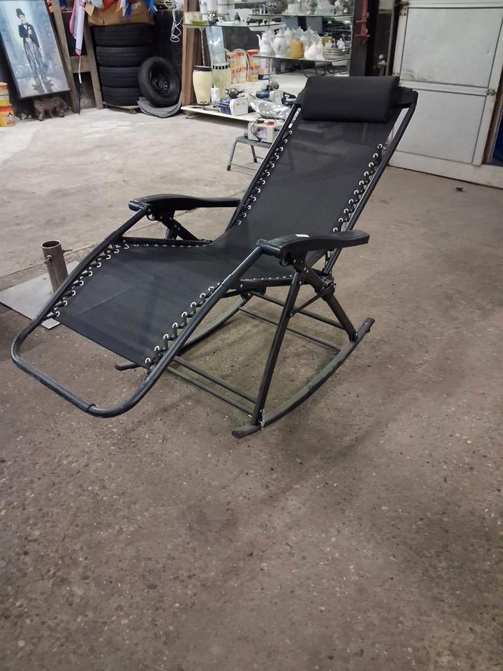 Zwarte verstelbare relaxstoel, Huis en Inrichting, Stoelen, Nieuw, Eén, Kunststof, Zwart, Ophalen