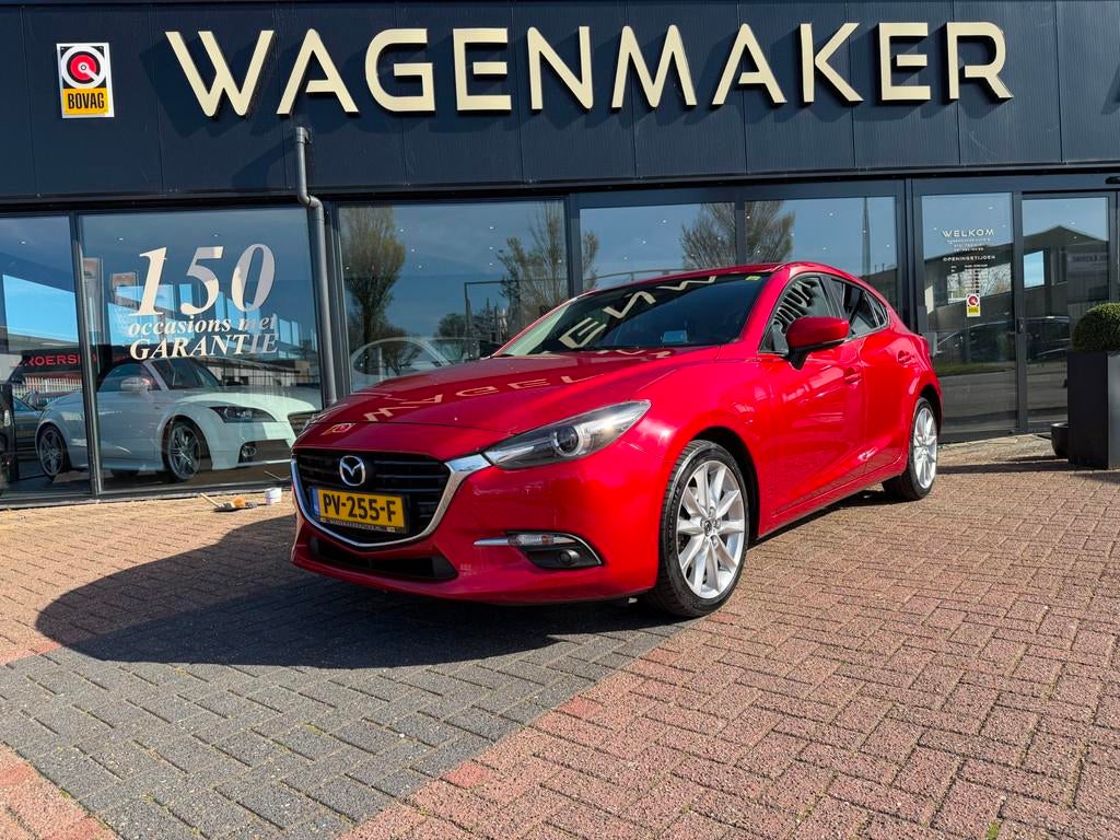 Mazda 3 2.0 SkyActiv-G 120 SkyLease GT LEDER|NAV|Cam|Carplay, Auto's, Mazda, Bedrijf, Te koop, ABS, Achteruitrijcamera, Airbags