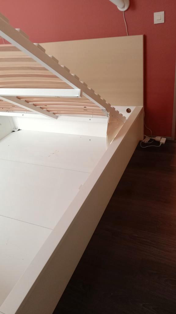 Ikea Bed met Opbergruimte, Huis en Inrichting, Slaapkamer | Bedden, Gebruikt, Tweepersoons, Overige maten, 210 cm, Hout, Overige kleuren