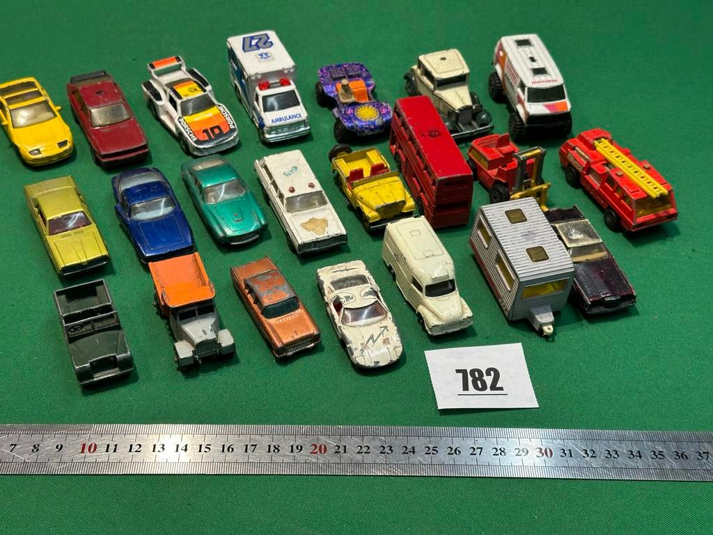 782- Matchbox Lesney speelgoedauto's - diverse modellen, Overige merken, Gebruikt, 1:50 of kleiner, Auto