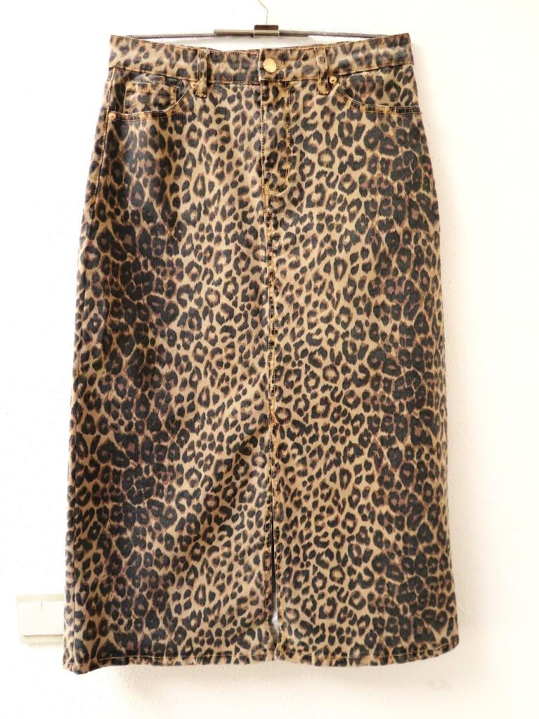 X53 JEWELLY nieuwe lange rok zwart beige XL42 = 38/40 Ned, Maat 38/40 (M), Zwart, Nieuw, Onder de knie